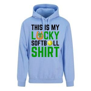 This Is My Lucky Softball Gift Sport Game St Patrick's Day Gift Unisex Surf Hoodie