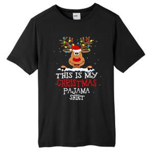 This Is My Christmas Pajama Funny Christmas Reindeer  Tall Fusion ChromaSoft Performance T-Shirt