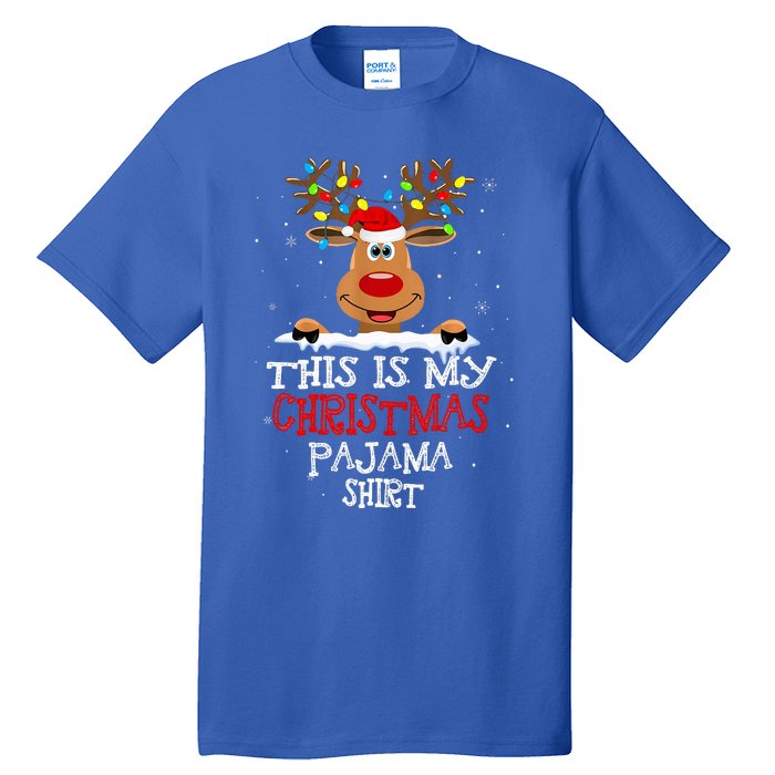 This Is My Christmas Pajama Funny Christmas Reindeer  Tall T-Shirt