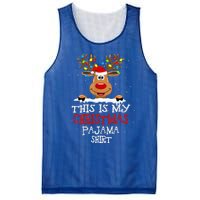 This Is My Christmas Pajama Funny Christmas Reindeer  Mesh Reversible Basketball Jersey Tank