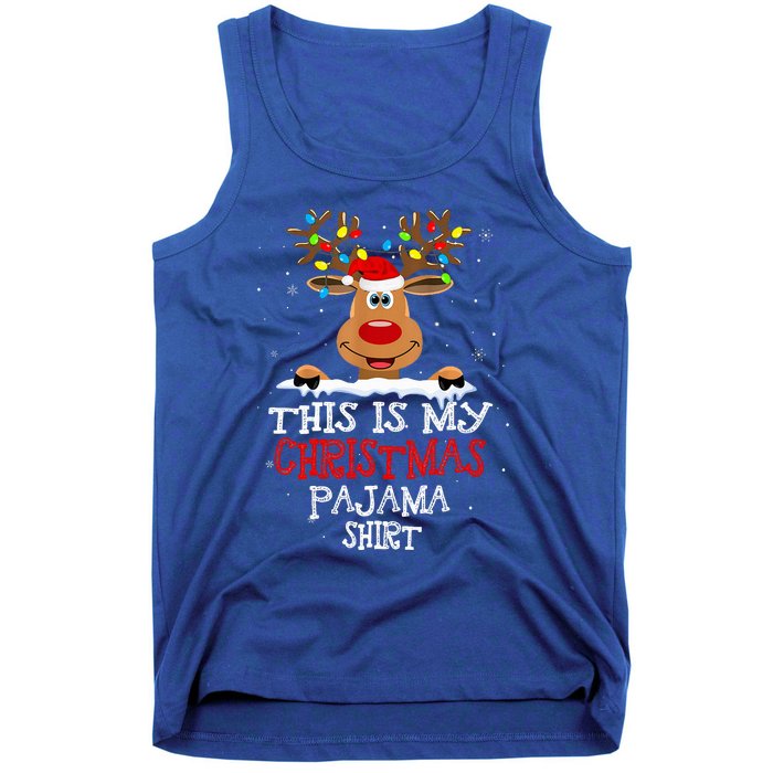 This Is My Christmas Pajama Funny Christmas Reindeer  Tank Top