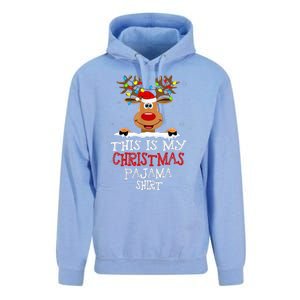 This Is My Christmas Pajama Funny Christmas Reindeer  Unisex Surf Hoodie