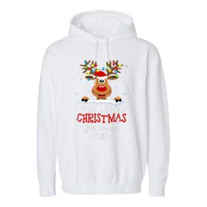 This Is My Christmas Pajama Funny Christmas Reindeer  Garment-Dyed Fleece Hoodie