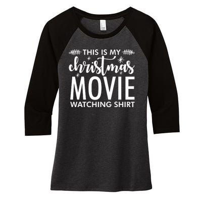 This Is My Christmas Movie Watching Women's Tri-Blend 3/4-Sleeve Raglan Shirt