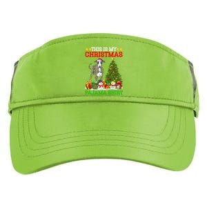 This Is My Christmas Tree Pajamas Greyhound Dog Christmas Great Gift Adult Drive Performance Visor