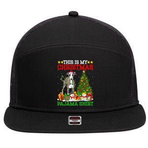 This Is My Christmas Tree Pajamas Greyhound Dog Christmas Great Gift 7 Panel Mesh Trucker Snapback Hat