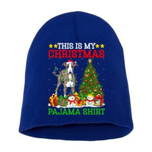 This Is My Christmas Tree Pajamas Greyhound Dog Christmas Great Gift Short Acrylic Beanie