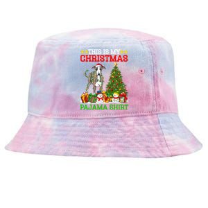 This Is My Christmas Tree Pajamas Greyhound Dog Christmas Great Gift Tie-Dyed Bucket Hat