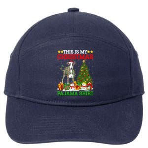 This Is My Christmas Tree Pajamas Greyhound Dog Christmas Great Gift 7-Panel Snapback Hat