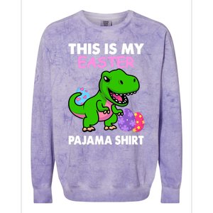 This Is My Easter Pajama Gift Trex Dinosaur Gift Egg Gift Colorblast Crewneck Sweatshirt