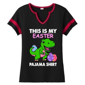 This Is My Easter Pajama Gift Trex Dinosaur Gift Egg Gift Ladies Halftime Notch Neck Tee