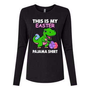 This Is My Easter Pajama Gift Trex Dinosaur Gift Egg Gift Womens Cotton Relaxed Long Sleeve T-Shirt