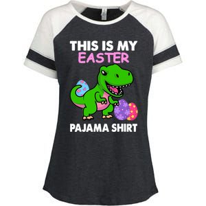 This Is My Easter Pajama Gift Trex Dinosaur Gift Egg Gift Enza Ladies Jersey Colorblock Tee