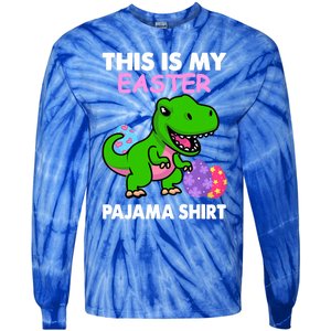 This Is My Easter Pajama Gift Trex Dinosaur Gift Egg Gift Tie-Dye Long Sleeve Shirt