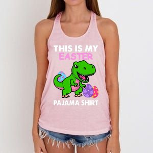 This Is My Easter Pajama Gift Trex Dinosaur Gift Egg Gift Women's Knotted Racerback Tank