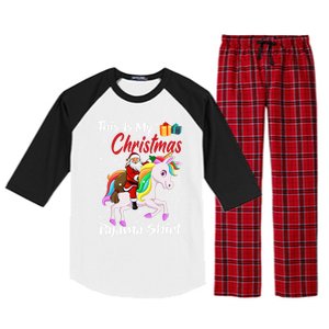 This Is My Christmas Pajama Great Gift Santa Claus Riding Unicorn Cute Gift Raglan Sleeve Pajama Set