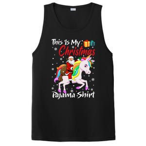 This Is My Christmas Pajama Great Gift Santa Claus Riding Unicorn Cute Gift PosiCharge Competitor Tank