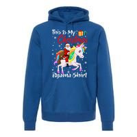 This Is My Christmas Pajama Great Gift Santa Claus Riding Unicorn Cute Gift Premium Hoodie