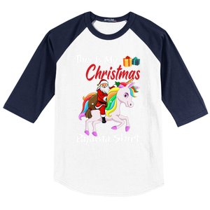 This Is My Christmas Pajama Great Gift Santa Claus Riding Unicorn Cute Gift Baseball Sleeve Shirt