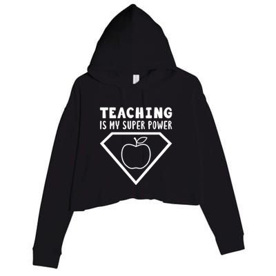 Teaching Is My Superpower Crop Fleece Hoodie