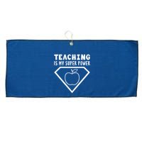Teaching Is My Superpower Large Microfiber Waffle Golf Towel