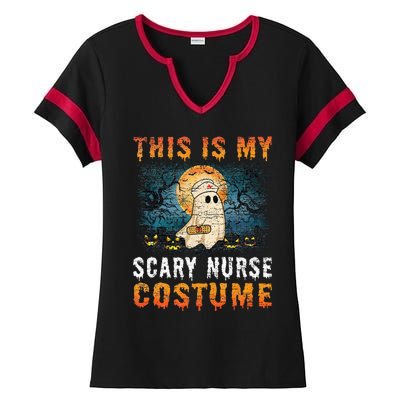 This Is My Scary Nurse Costume Fun Halloween Ladies Halftime Notch Neck Tee