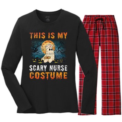 This Is My Scary Nurse Costume Fun Halloween Women's Long Sleeve Flannel Pajama Set 