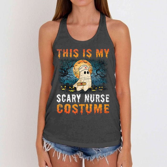 This Is My Scary Nurse Costume Fun Halloween Women's Knotted Racerback Tank