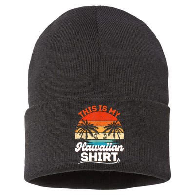 This Is My Hawaiian Retro Summer Vacation Party Hawaii Sustainable Knit Beanie