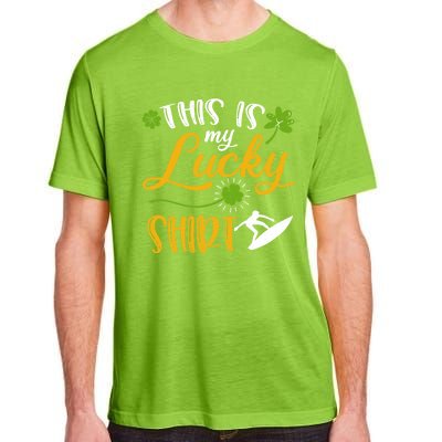 This Is My Lucky Surfing Shamrock Gift St Patricks Day Funny Gift Adult ChromaSoft Performance T-Shirt