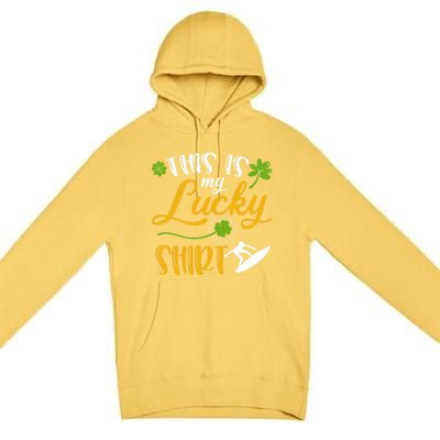 This Is My Lucky Surfing Shamrock Gift St Patricks Day Funny Gift Premium Pullover Hoodie