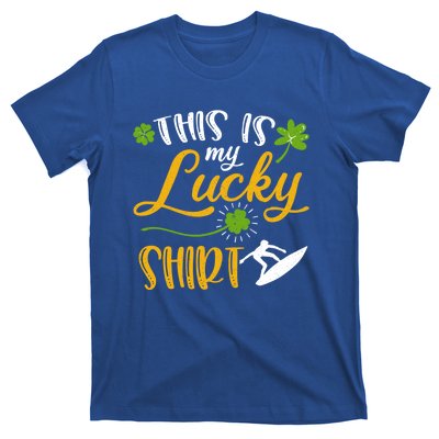 This Is My Lucky Surfing Shamrock Gift St Patricks Day Funny Gift T-Shirt