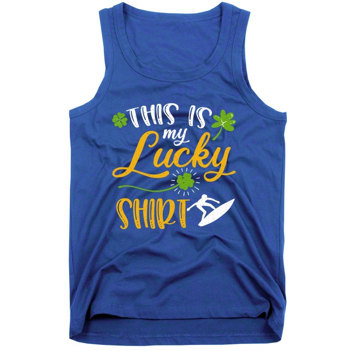 This Is My Lucky Surfing Shamrock Gift St Patricks Day Funny Gift Tank Top