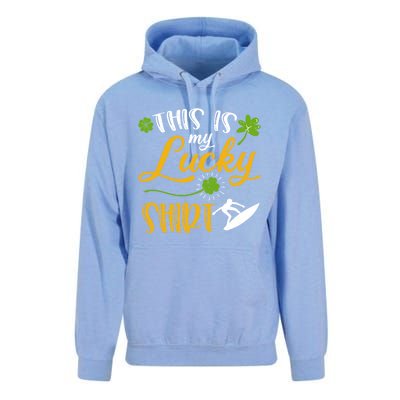 This Is My Lucky Surfing Shamrock Gift St Patricks Day Funny Gift Unisex Surf Hoodie