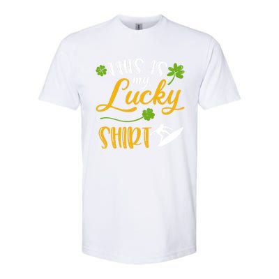 This Is My Lucky Surfing Shamrock Gift St Patricks Day Funny Gift Softstyle CVC T-Shirt