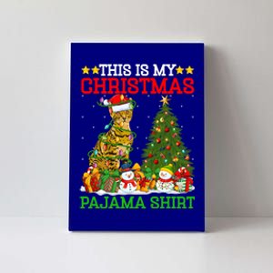 This Is My Christmas Pajamas Lights Bengal Cat Christmas Funny Gift Canvas