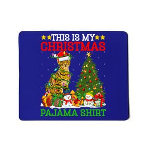 This Is My Christmas Pajamas Lights Bengal Cat Christmas Funny Gift Mousepad