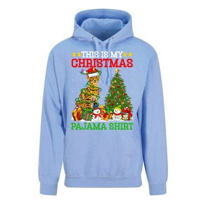 This Is My Christmas Pajamas Lights Bengal Cat Christmas Funny Gift Unisex Surf Hoodie