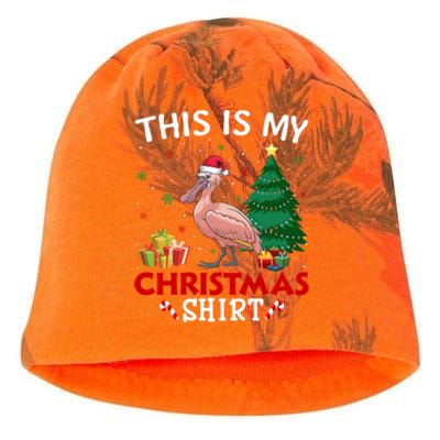 This Is My Spoonbill Santa Hat Christmas Pajama Cool Gift Kati - Camo Knit Beanie