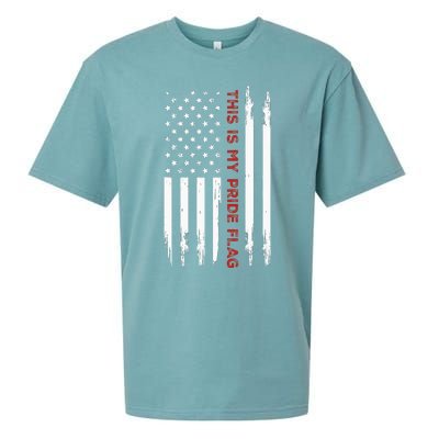 This Is My Pride Flag USA American 4th Of July Sueded Cloud Jersey T-Shirt