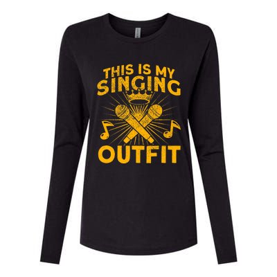 This Is My Singing Outfit Karaoke Singer Womens Cotton Relaxed Long Sleeve T-Shirt