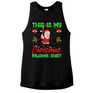 This Is My Christmas Pajamas Santa Playing Ice Hockey Xmas Great Gift Ladies PosiCharge Tri-Blend Wicking Tank