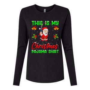 This Is My Christmas Pajamas Santa Playing Ice Hockey Xmas Great Gift Womens Cotton Relaxed Long Sleeve T-Shirt