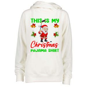 This Is My Christmas Pajamas Santa Playing Ice Hockey Xmas Great Gift Womens Funnel Neck Pullover Hood