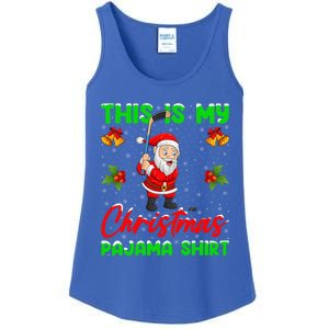 This Is My Christmas Pajamas Santa Playing Ice Hockey Xmas Great Gift Ladies Essential Tank