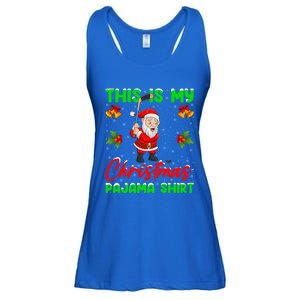 This Is My Christmas Pajamas Santa Playing Ice Hockey Xmas Great Gift Ladies Essential Flowy Tank