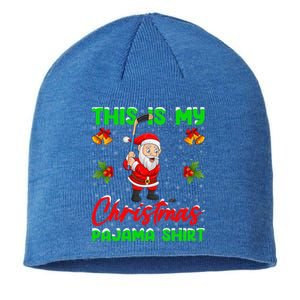 This Is My Christmas Pajamas Santa Playing Ice Hockey Xmas Great Gift Sustainable Beanie