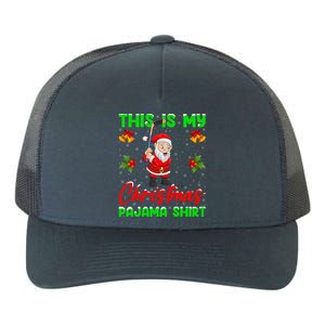 This Is My Christmas Pajamas Santa Playing Ice Hockey Xmas Great Gift Yupoong Adult 5-Panel Trucker Hat