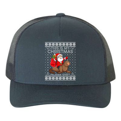 This Is My Christmas Pajamas Santa Riding Sea Lion Ugly Gift Yupoong Adult 5-Panel Trucker Hat