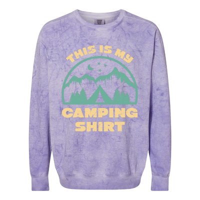 This Is My Camping Funny Retro Camping Colorblast Crewneck Sweatshirt